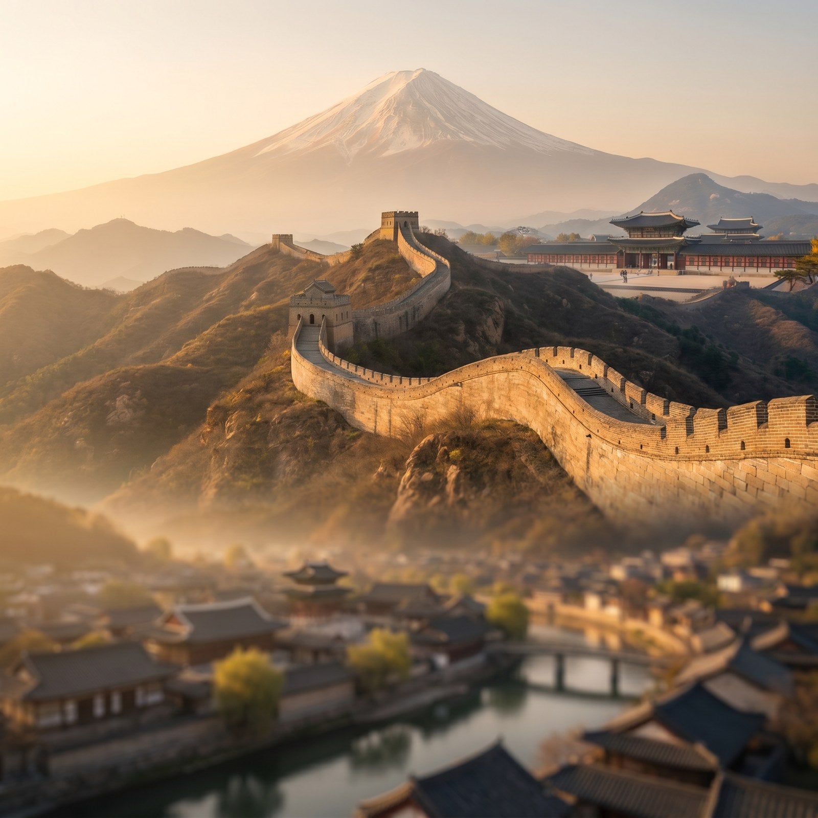 Atardecer en China, Japón y Corea del Sur, conectado con datos móviles sin roaming