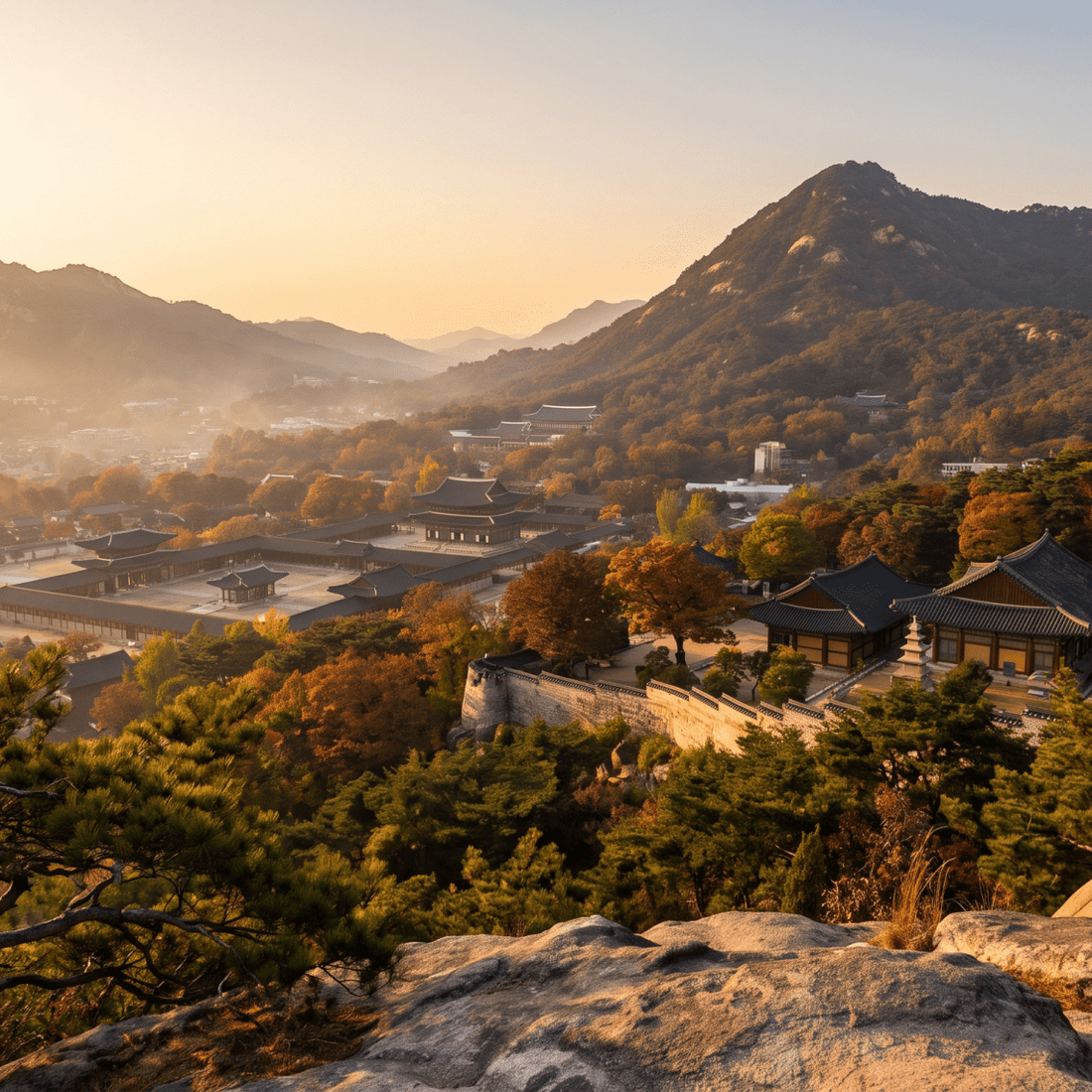 Paisaje de Corea del Sur con cobertura 4G/5G de la eSIM de PuraSIM