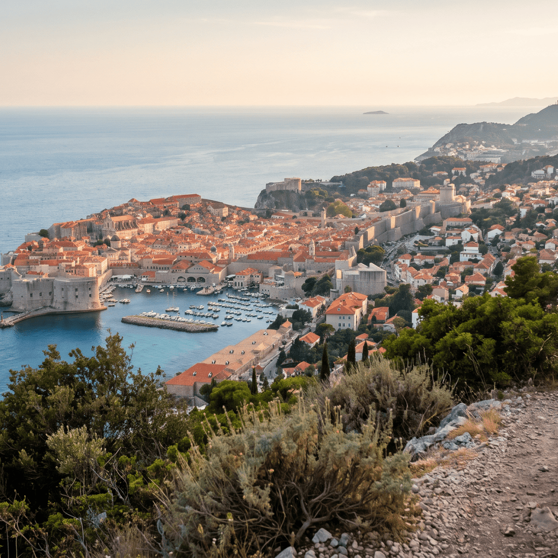 Paisaje de Croacia con cobertura 4G/5G de la eSIM de PuraSIM