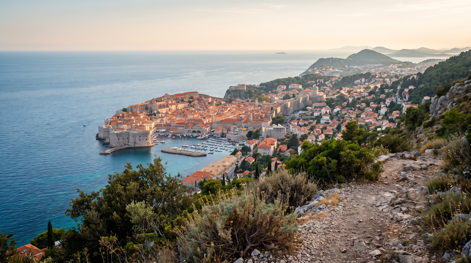 Paisaje de Croacia con cobertura 4G/5G de la eSIM de PuraSIM