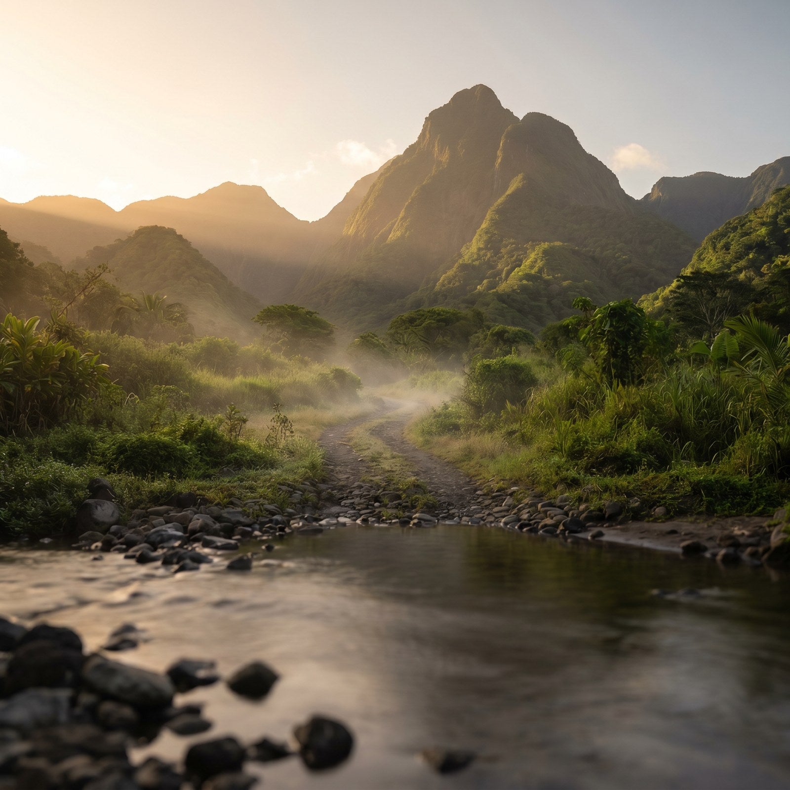 Atardecer en Dominica, conectado con datos móviles sin roaming