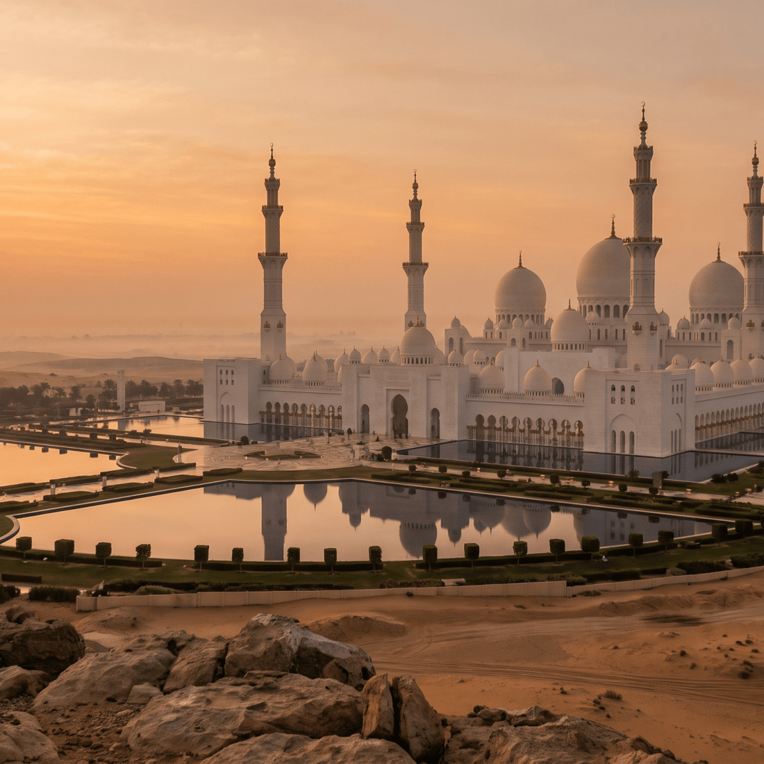 Paisaje de Emiratos Árabes Unidos con cobertura 4G/5G de la eSIM de PuraSIM