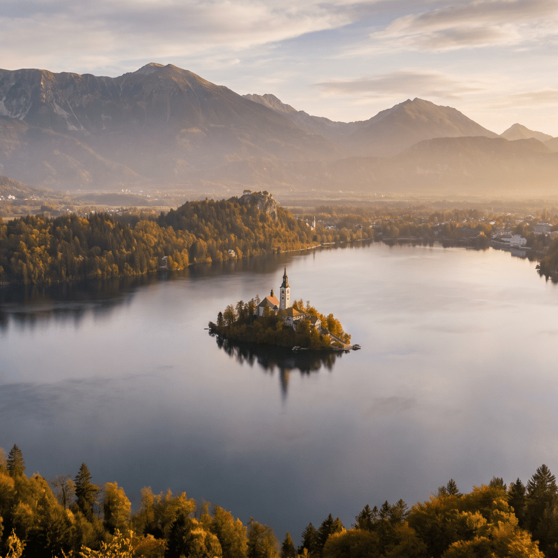 Paisaje de Eslovenia con cobertura 4G/5G de la eSIM de PuraSIM
