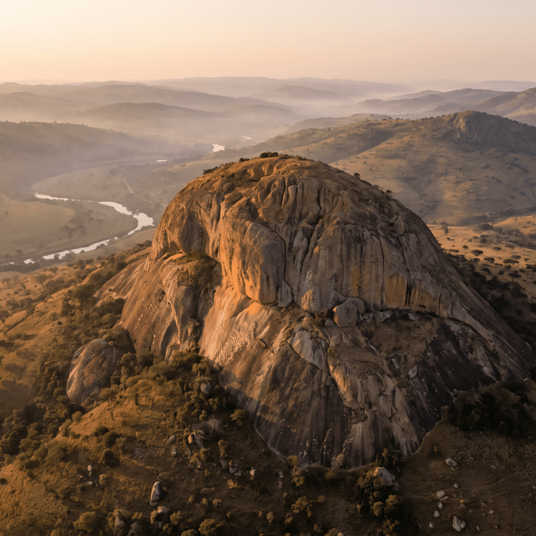 Paisaje de Esuatini con cobertura 4G/5G de la eSIM de PuraSIM