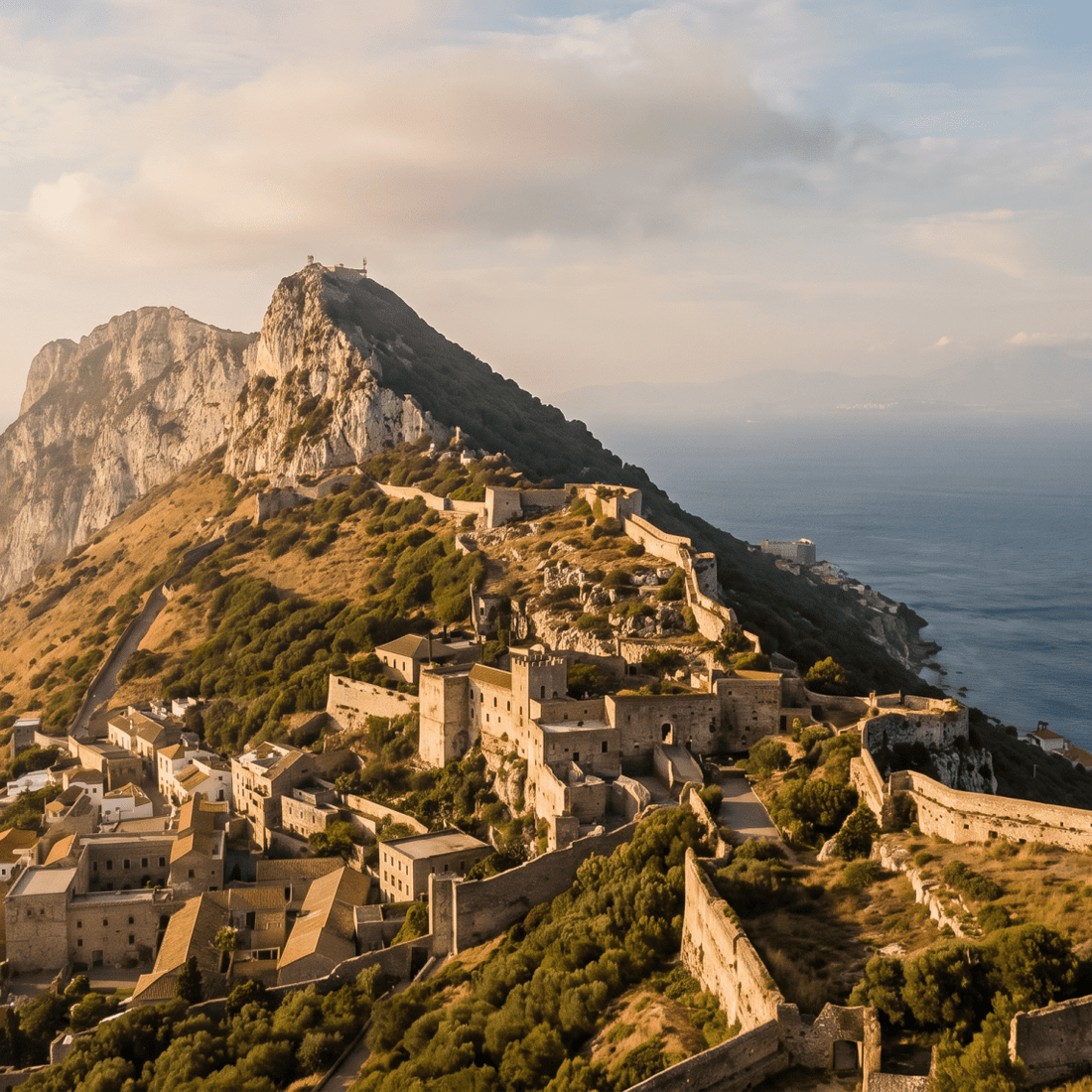 Paisaje de Gibraltar con cobertura 4G/5G de la eSIM de PuraSIM