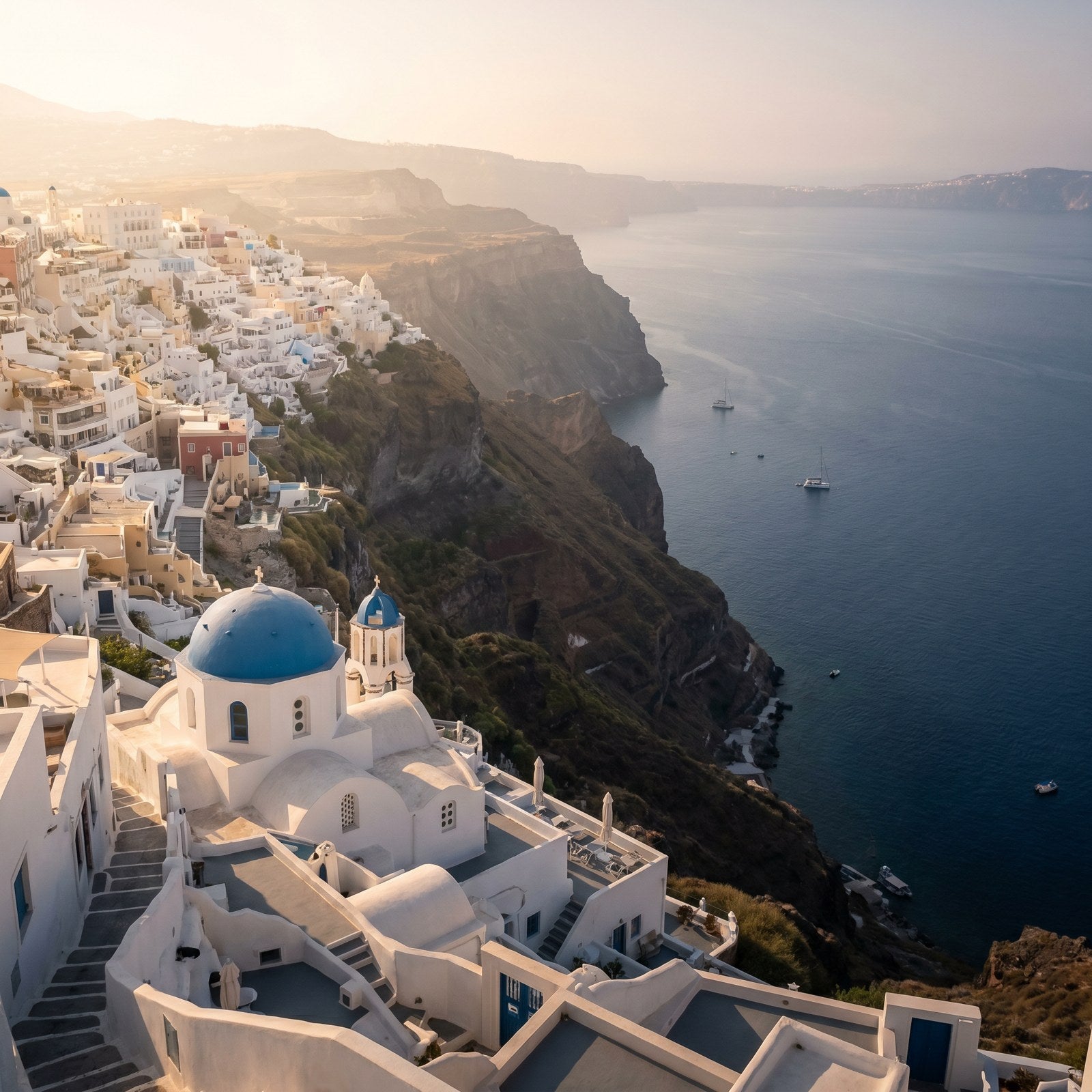 Atardecer en Grecia, conectado con datos móviles sin roaming