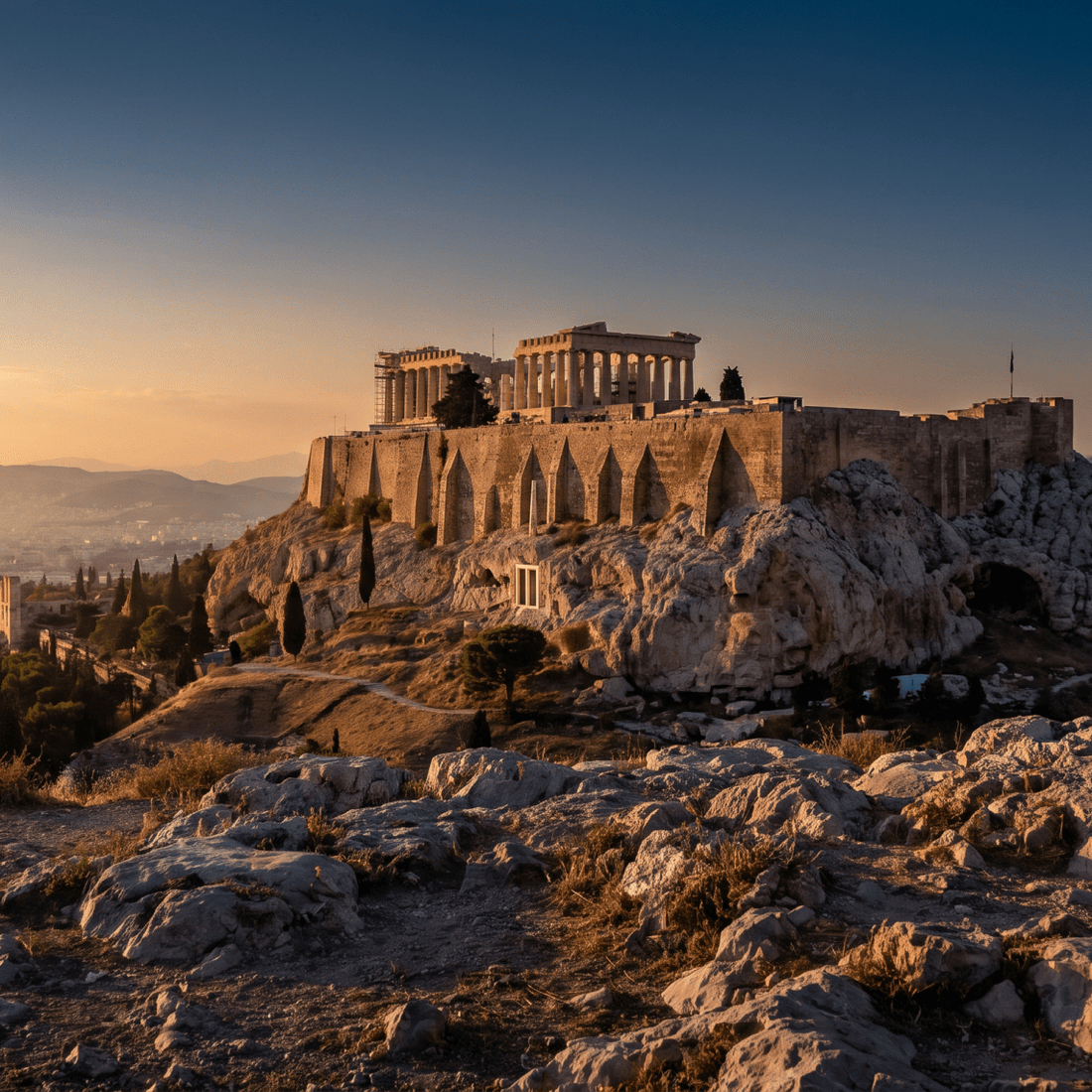 Paisaje de Grecia con cobertura 4G/5G de la eSIM de PuraSIM