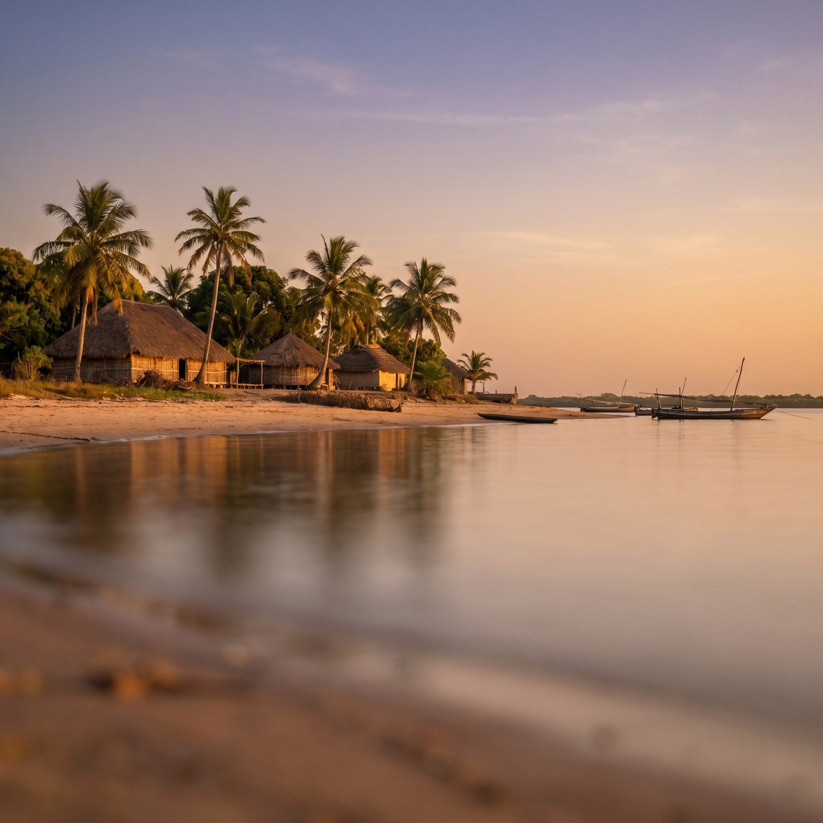 Atardecer en Guinea-Bisáu, conectado con datos móviles sin roaming