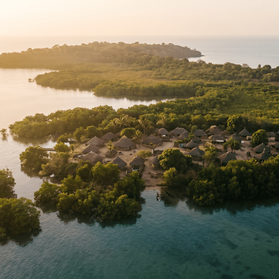 Paisaje de Guinea-Bisáu con cobertura 4G/5G de la eSIM de PuraSIM