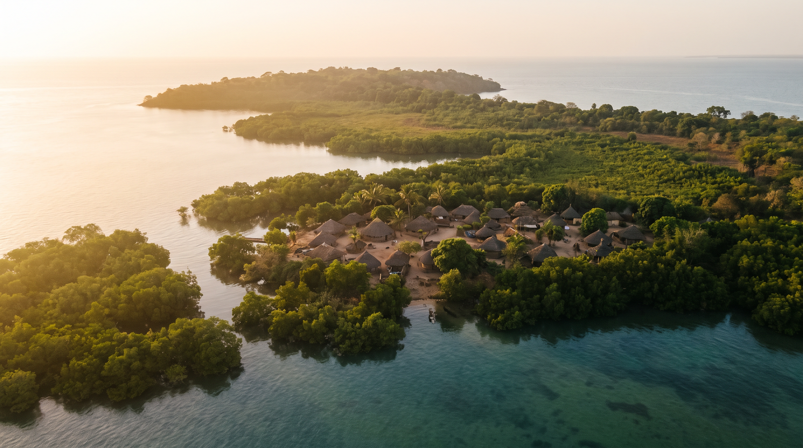 Paisaje de Guinea-Bisáu con cobertura 4G/5G de la eSIM de PuraSIM