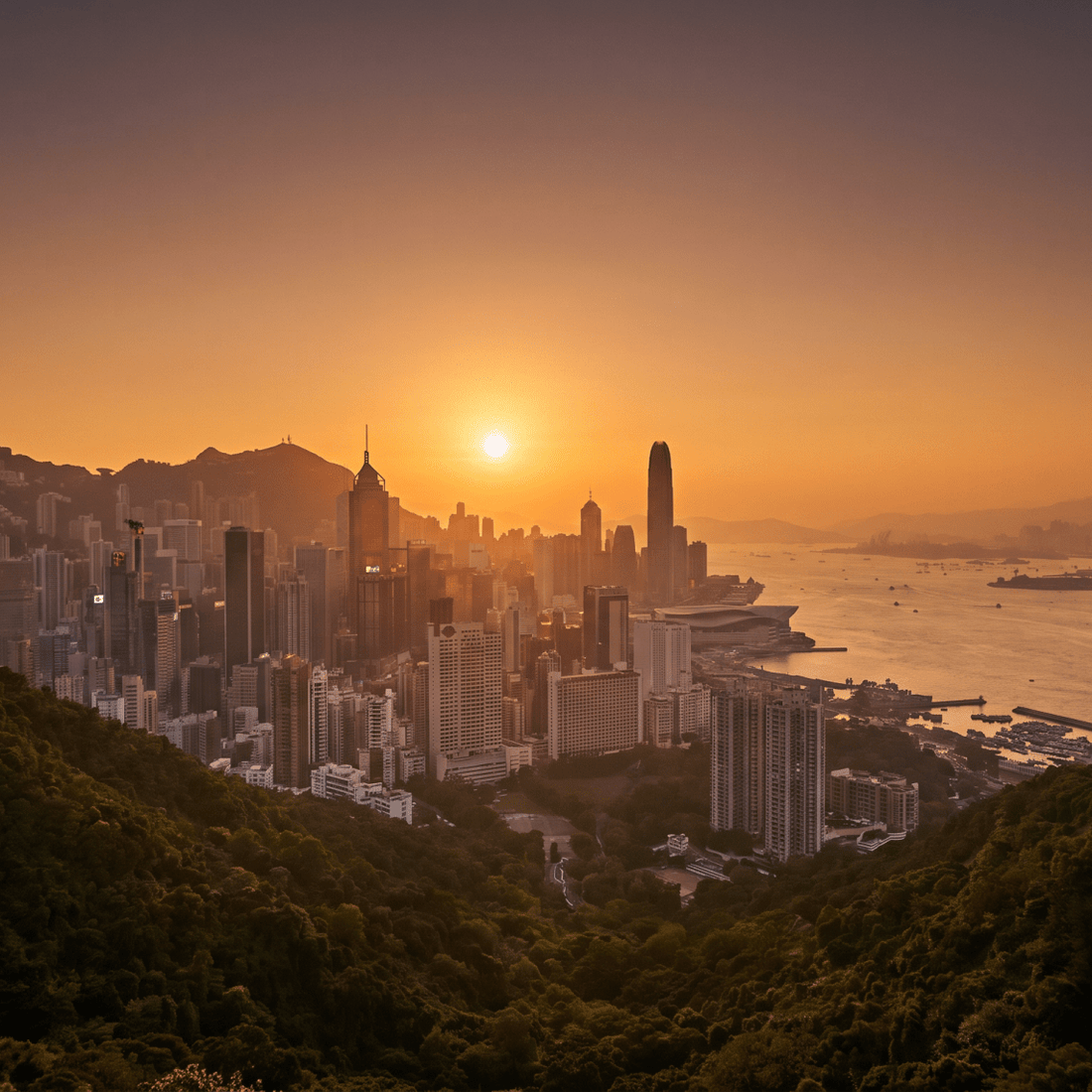 Paisaje de Hong Kong con cobertura 4G/5G de la eSIM de PuraSIM