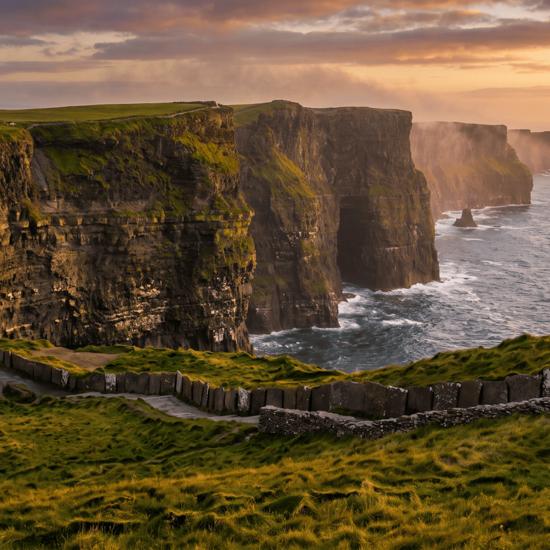 Paisaje de Irlanda con cobertura 4G/5G de la eSIM de PuraSIM