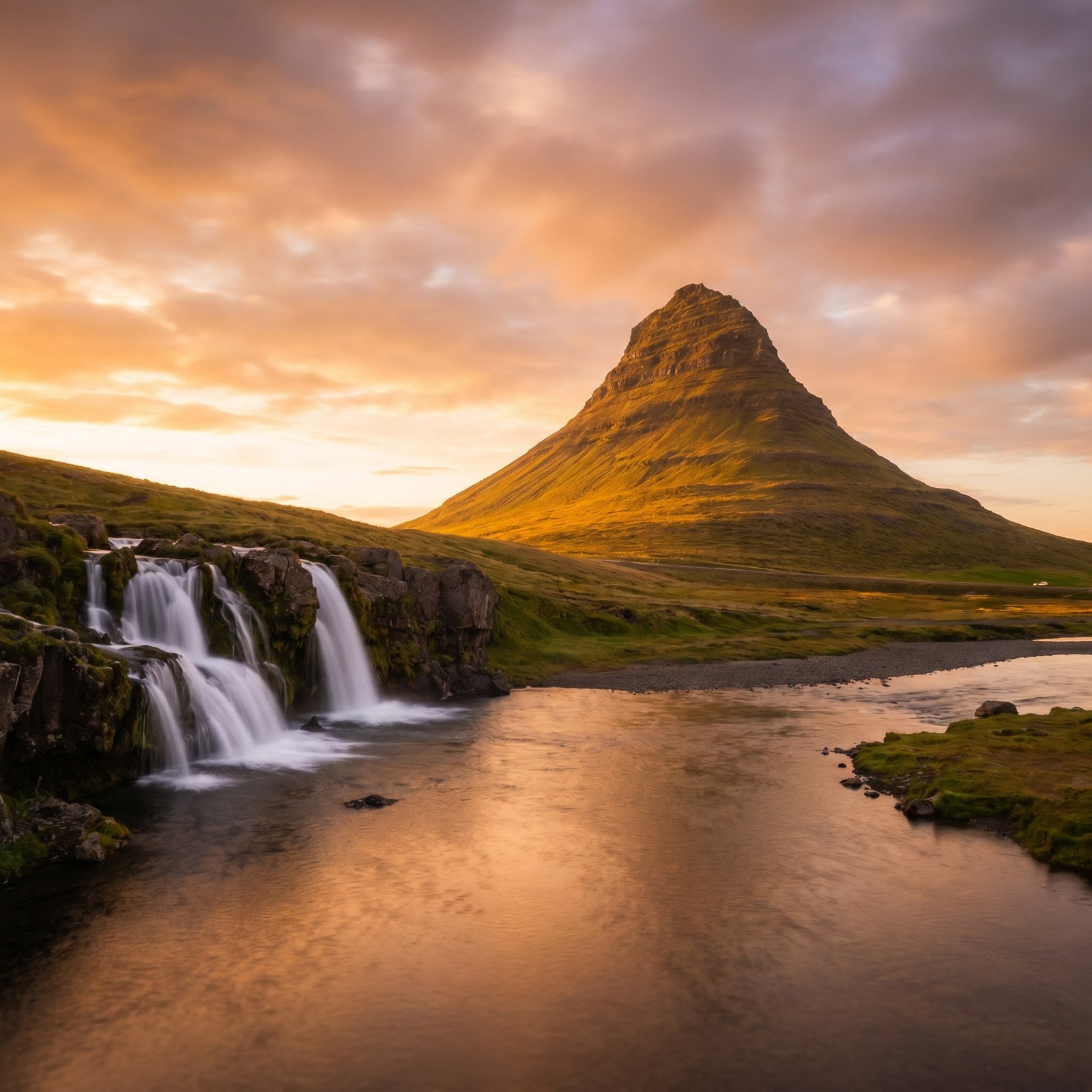 Atardecer en Islandia, conectado con datos móviles sin roaming