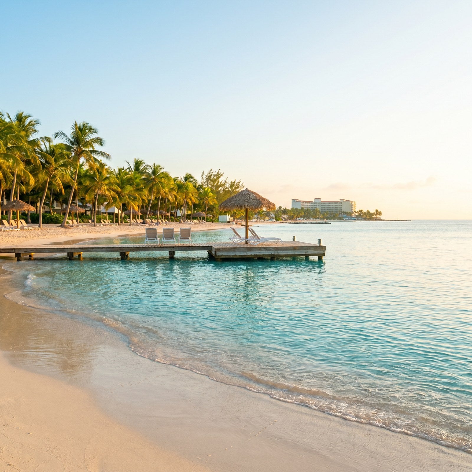 Atardecer en Islas Caimán, conectado con datos móviles sin roaming