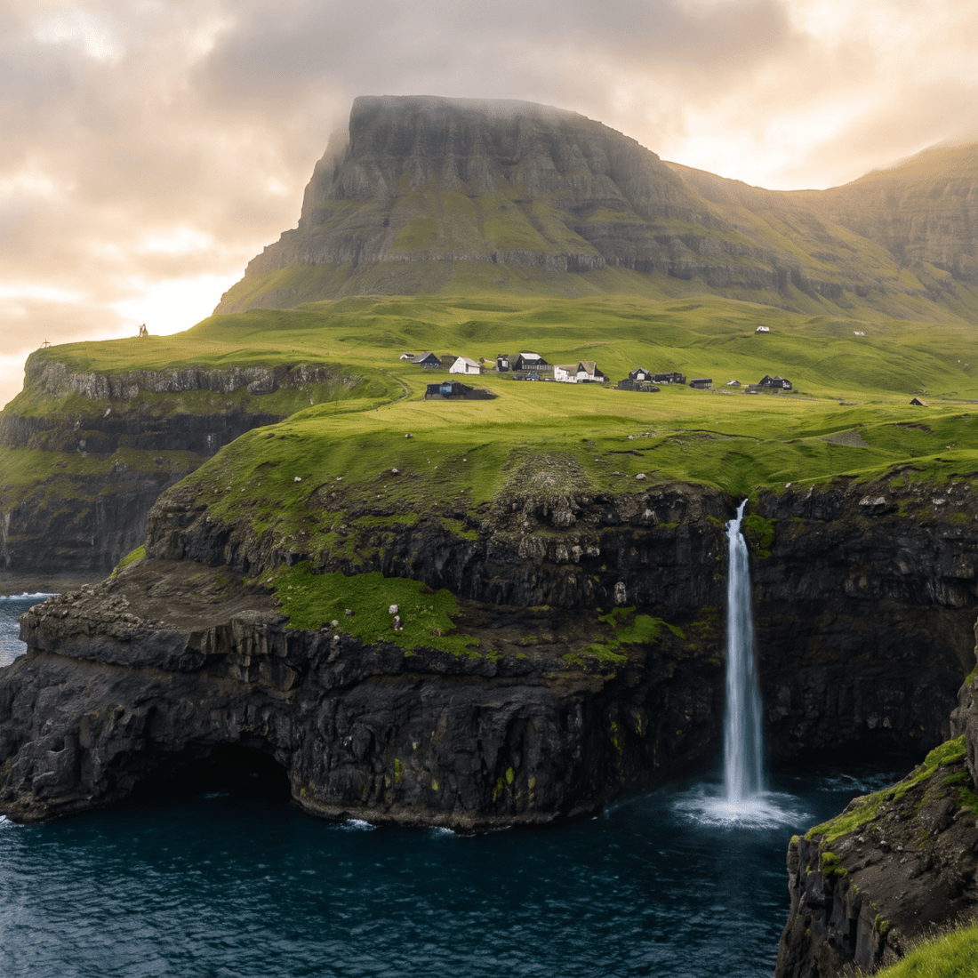 Paisaje de Islas Feroe con cobertura 4G/5G de la eSIM de PuraSIM