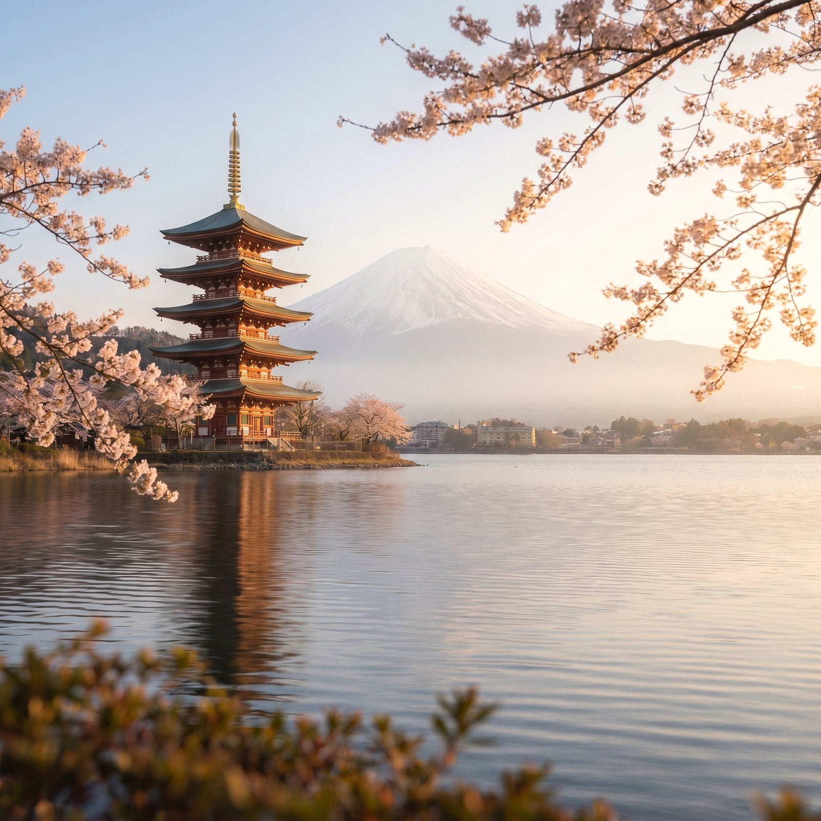 Atardecer en Japón, conectado con datos móviles sin roaming