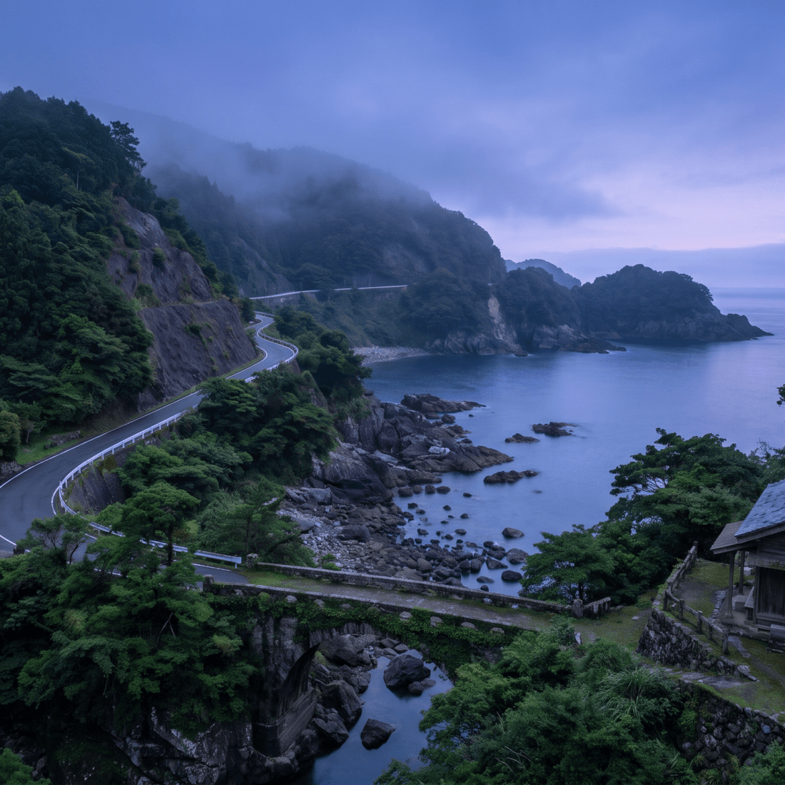Atardecer en Japón, conectado con datos móviles sin roaming