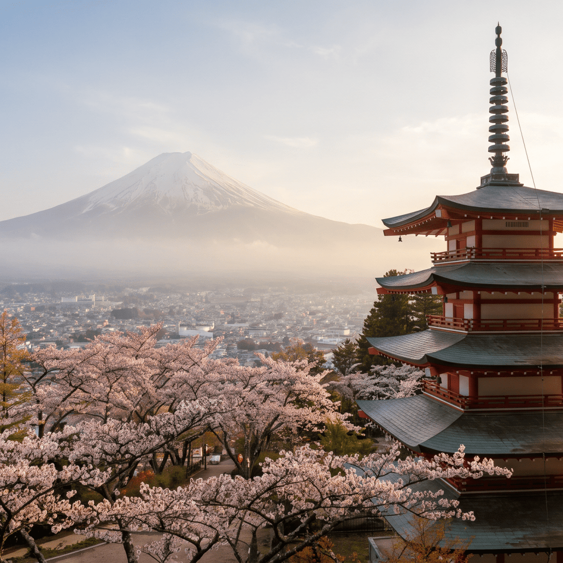 Paisaje de Japón con cobertura 4G/5G de la eSIM de PuraSIM