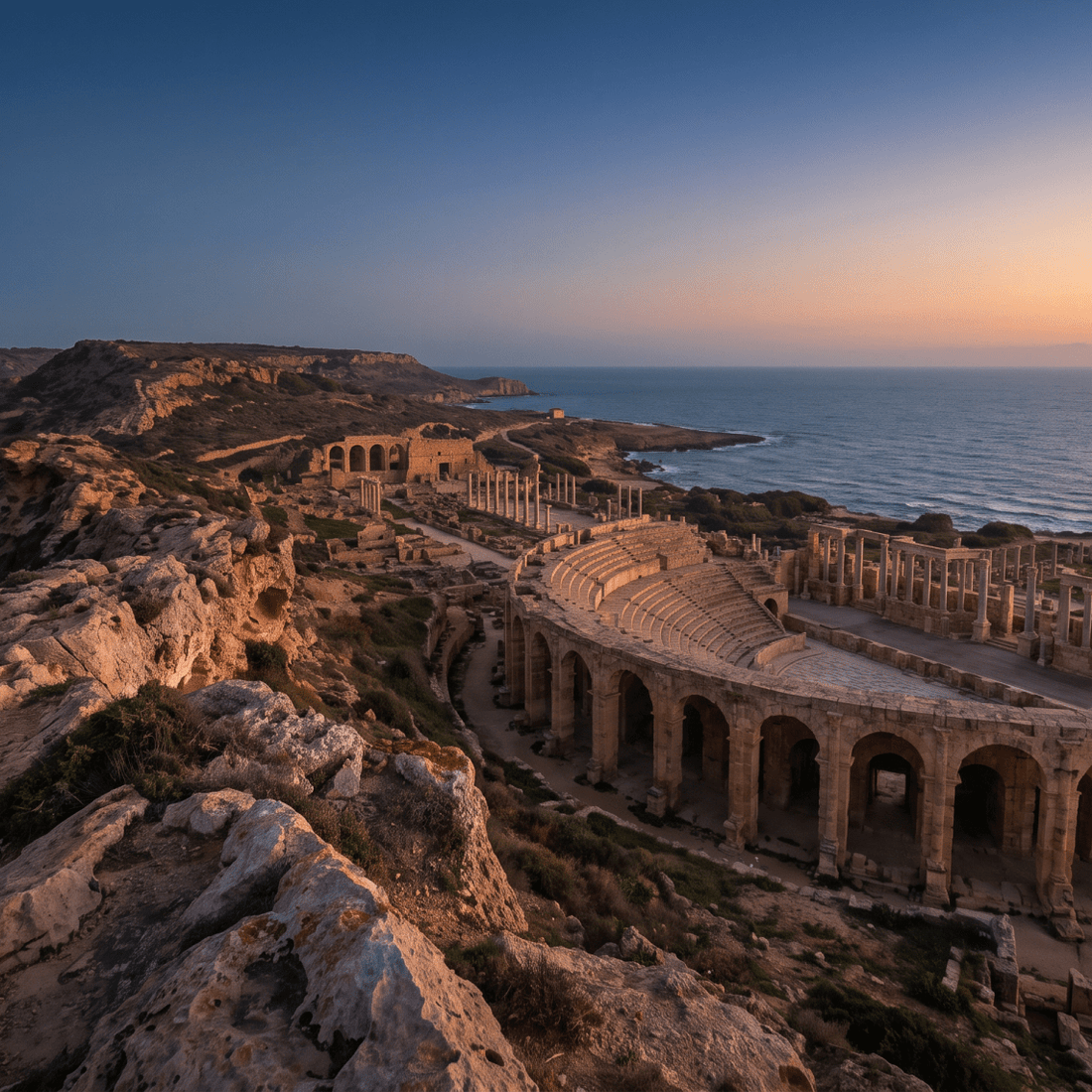 Atardecer en Libia, conectado con datos móviles sin roaming