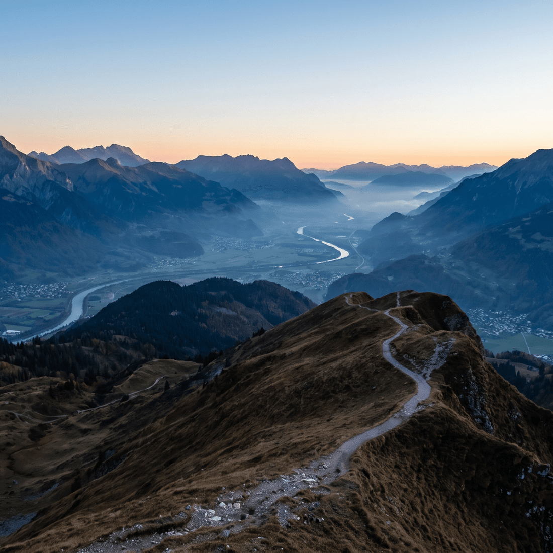 Atardecer en Liechtenstein, conectado con datos móviles sin roaming