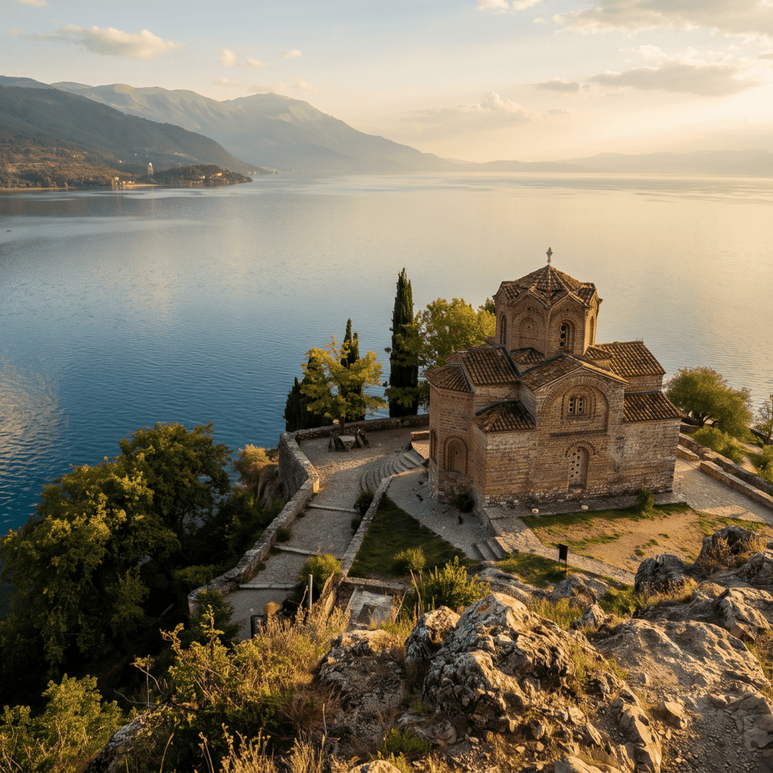 Paisaje de Macedonia del Norte con cobertura 4G/5G de la eSIM de PuraSIM