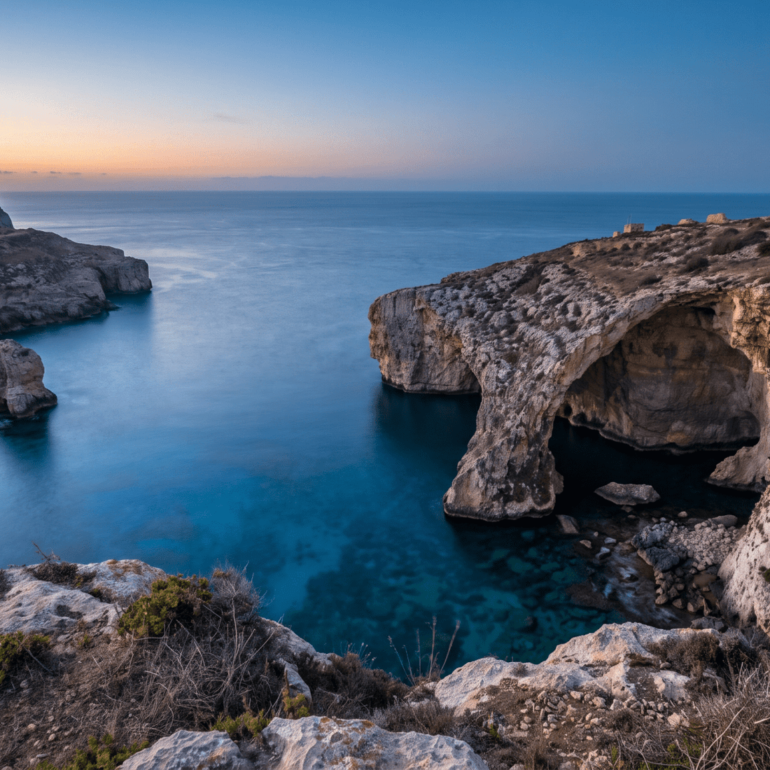 Atardecer en Malta, conectado con datos móviles sin roaming