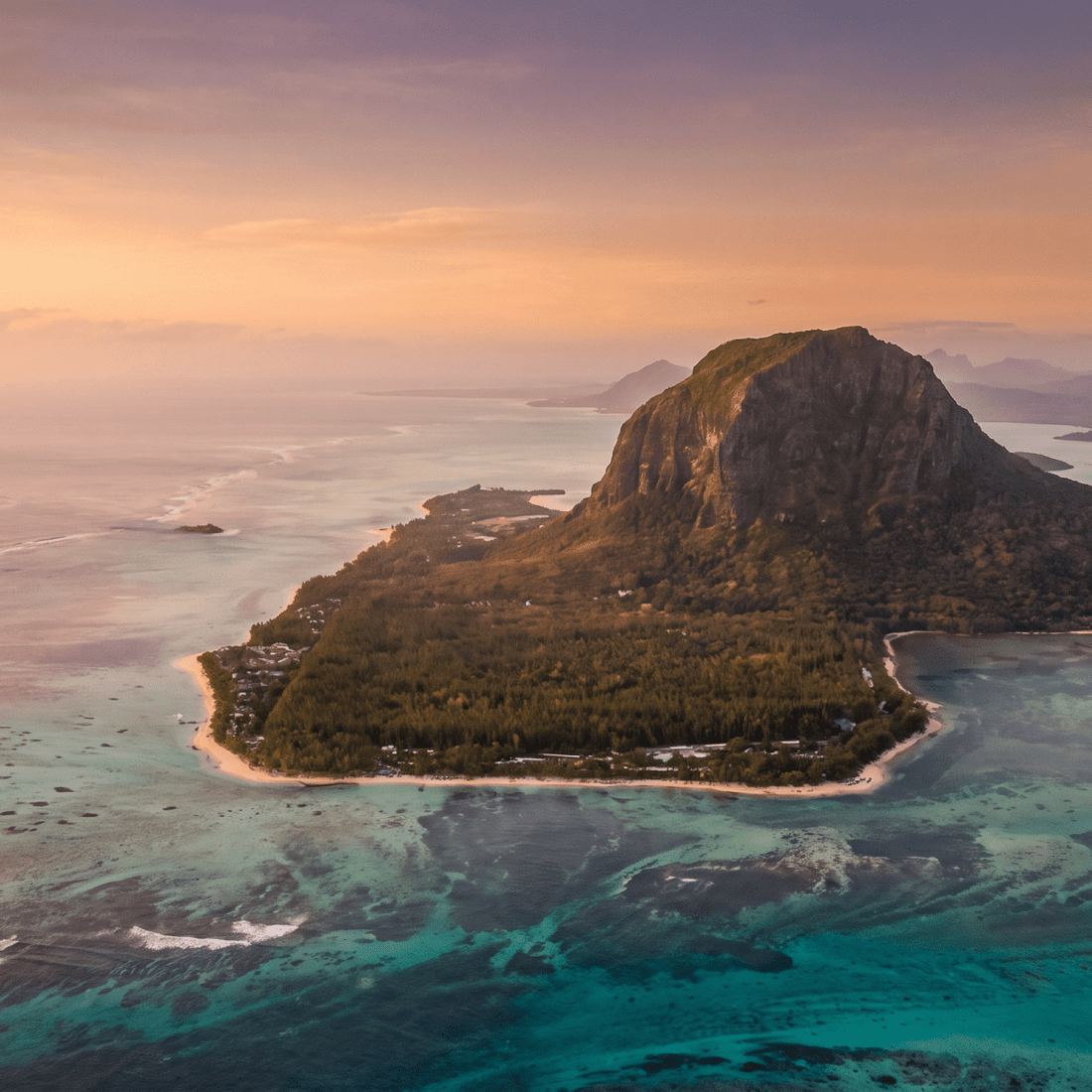 Paisaje de Mauricio con cobertura 4G/5G de la eSIM de PuraSIM