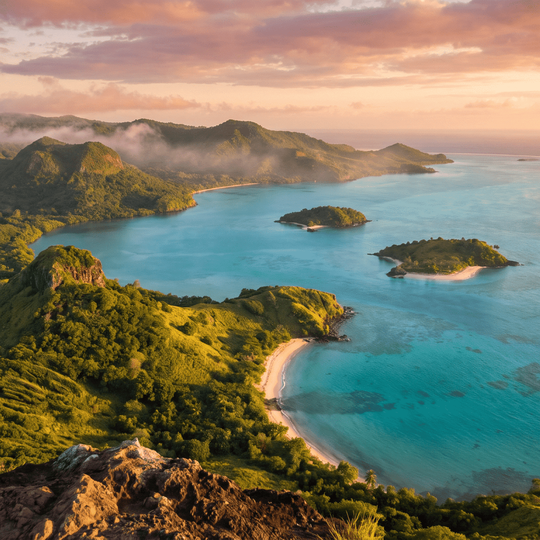 Paisaje de Mayotte con cobertura 4G/5G de la eSIM de PuraSIM
