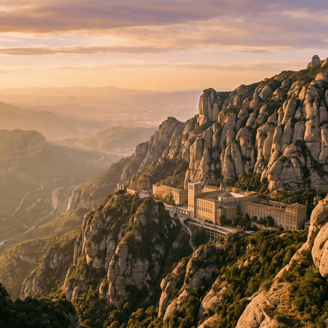 Paisaje de Montserrat con cobertura 4G/5G de la eSIM de PuraSIM