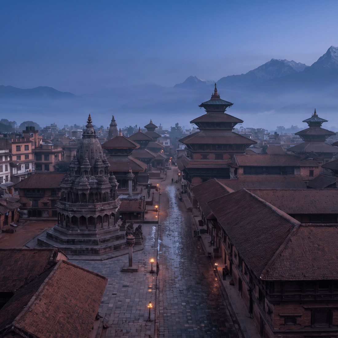 Atardecer en Nepal, conectado con datos móviles sin roaming