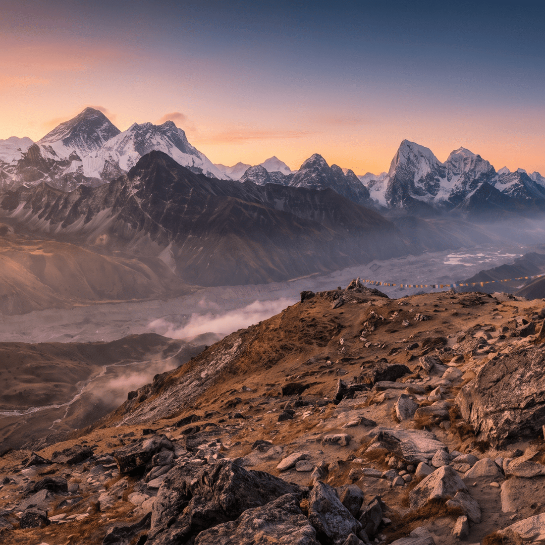 Paisaje de Nepal con cobertura 4G/5G de la eSIM de PuraSIM