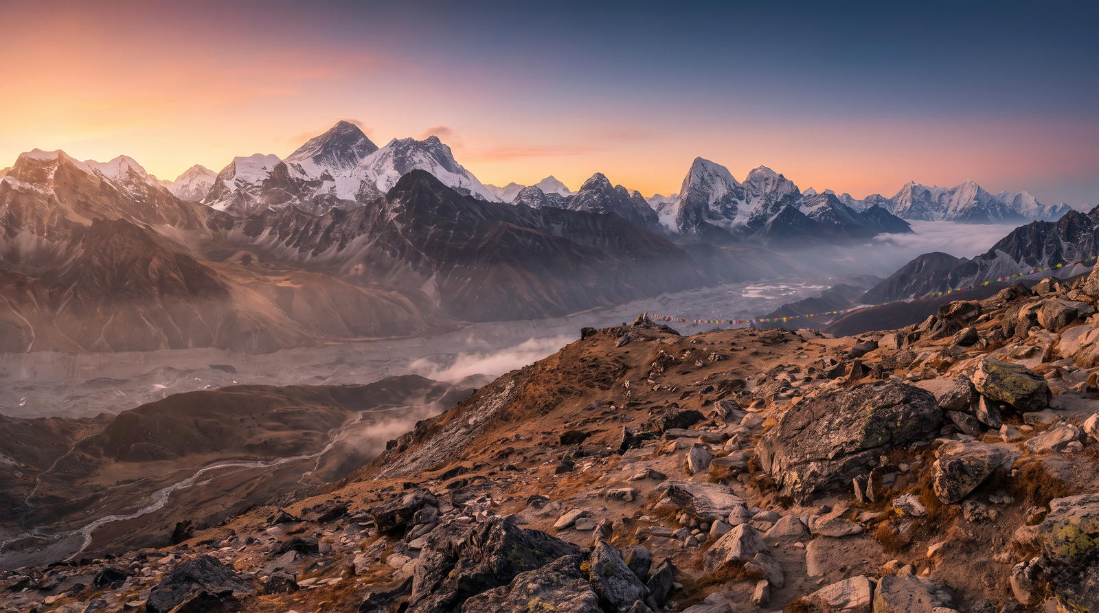 Paisaje de Nepal con cobertura 4G/5G de la eSIM de PuraSIM