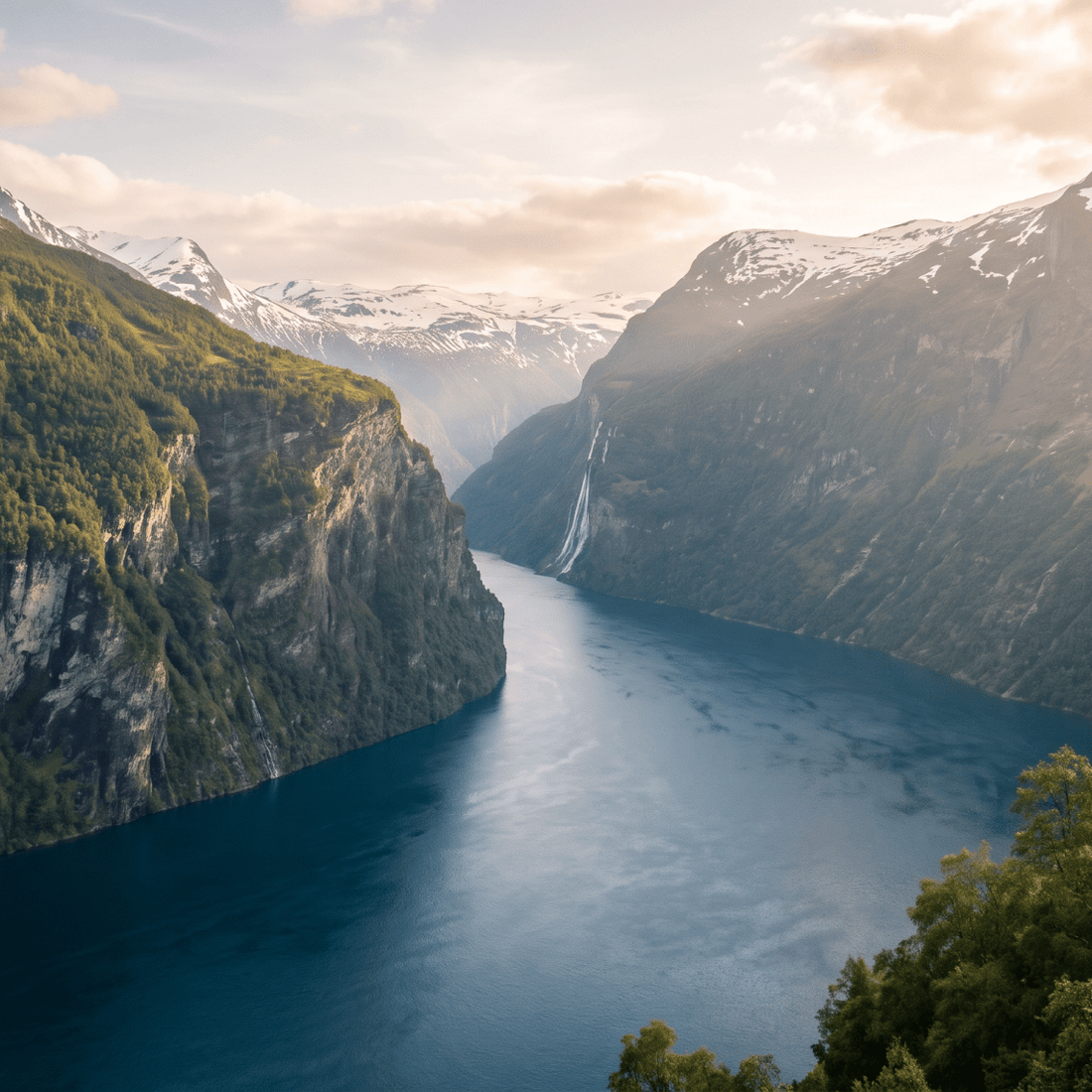 Paisaje de Noruega con cobertura 4G/5G de la eSIM de PuraSIM