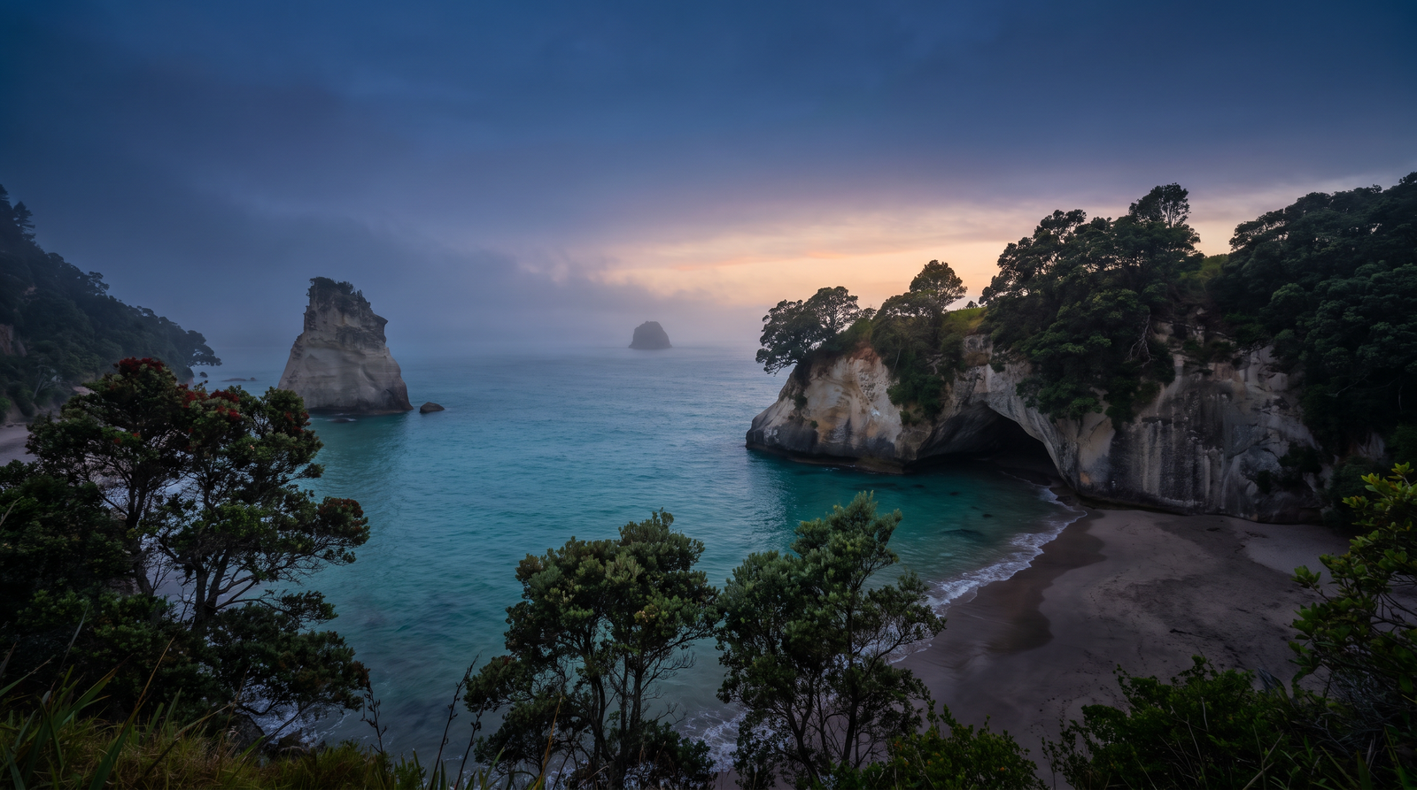 Atardecer en Nueva Zelanda, conectado con datos móviles sin roaming
