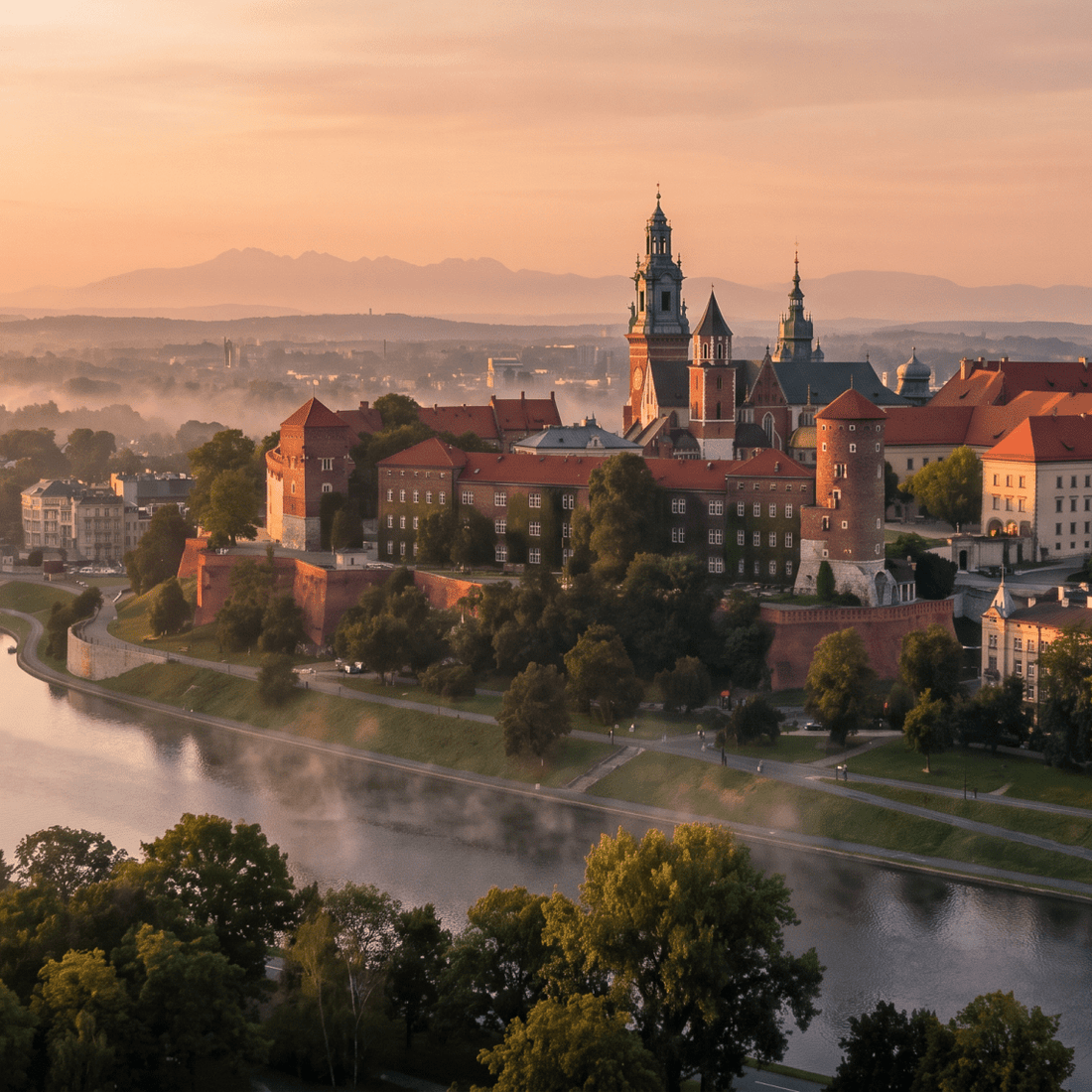 Paisaje de Polonia con cobertura 4G/5G de la eSIM de PuraSIM