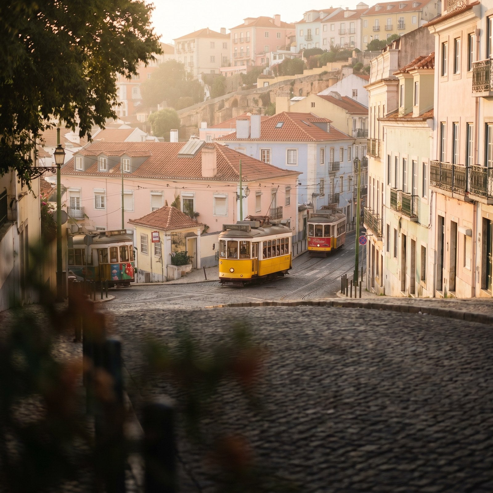 Atardecer en Portugal, conectado con datos móviles sin roaming