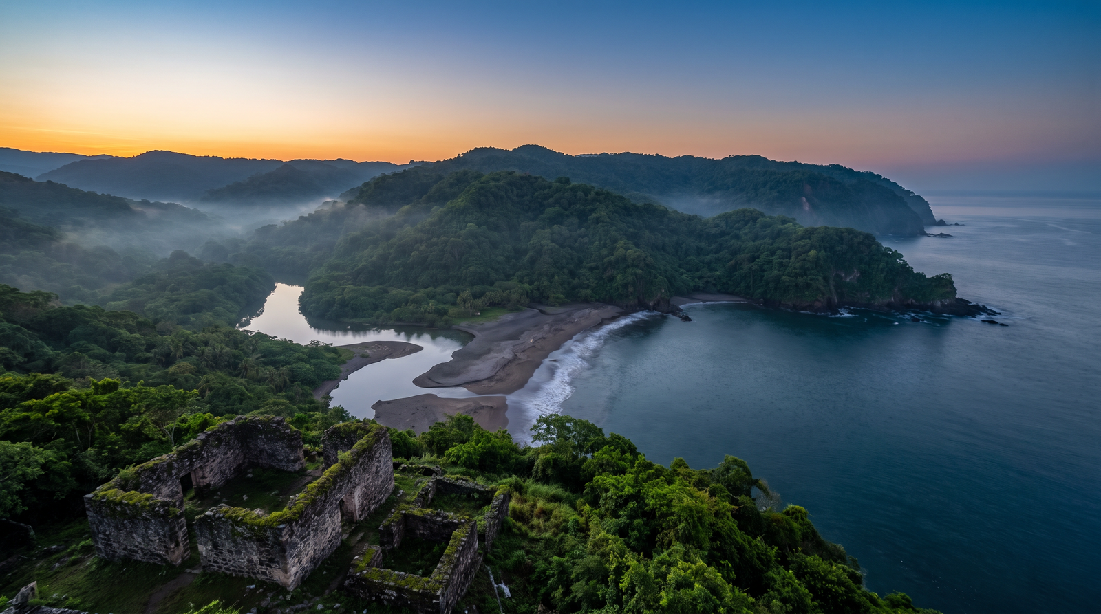 Atardecer en Región del Golfo, conectado con datos móviles sin roaming