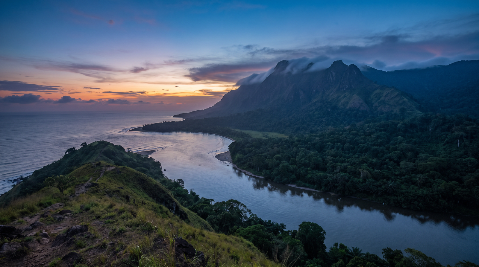 Atardecer en Rep. Dem. del Congo, conectado con datos móviles sin roaming