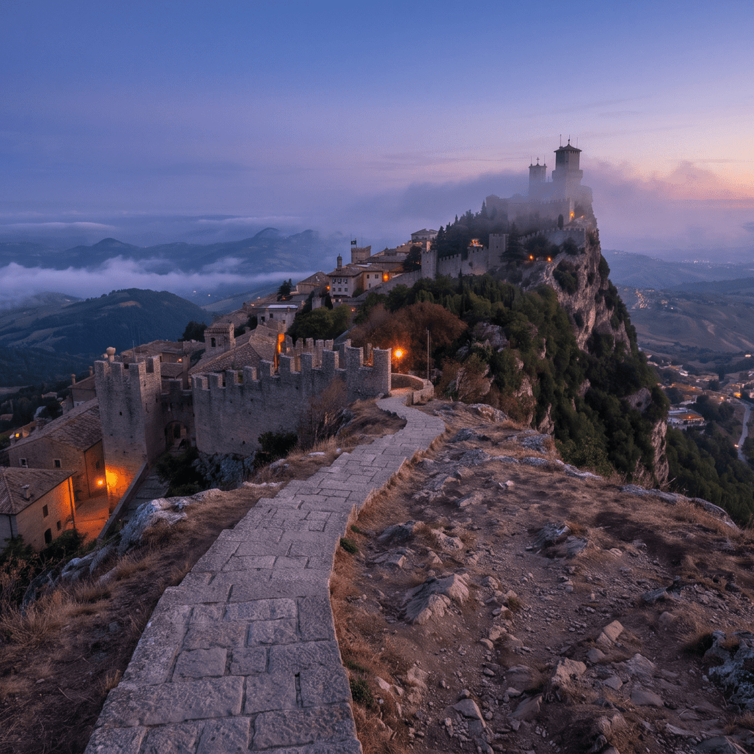 Atardecer en San Marino, conectado con datos móviles sin roaming