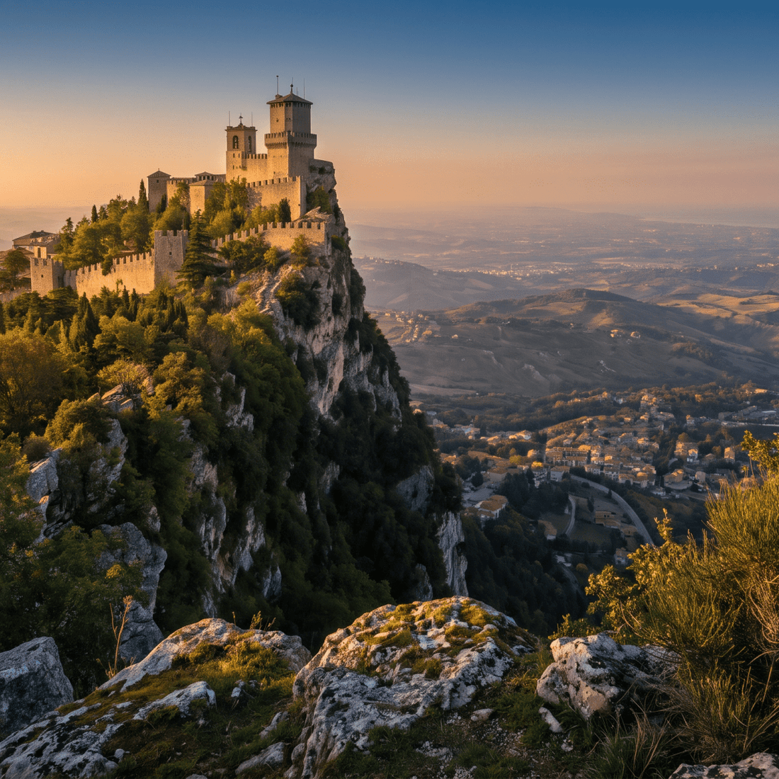 Paisaje de San Marino con cobertura 4G/5G de la eSIM de PuraSIM