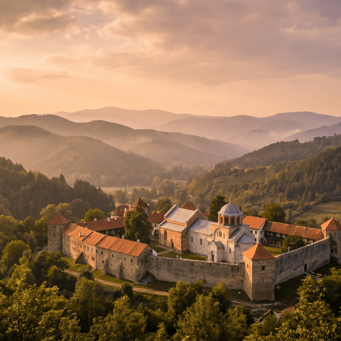 Paisaje de Serbia con cobertura 4G/5G de la eSIM de PuraSIM