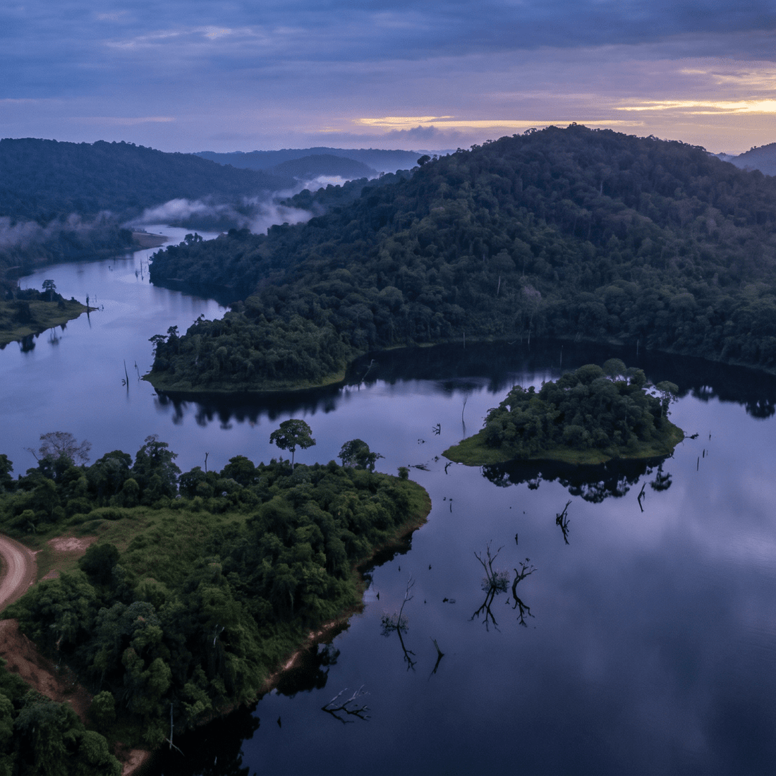 Atardecer en Surinam, conectado con datos móviles sin roaming
