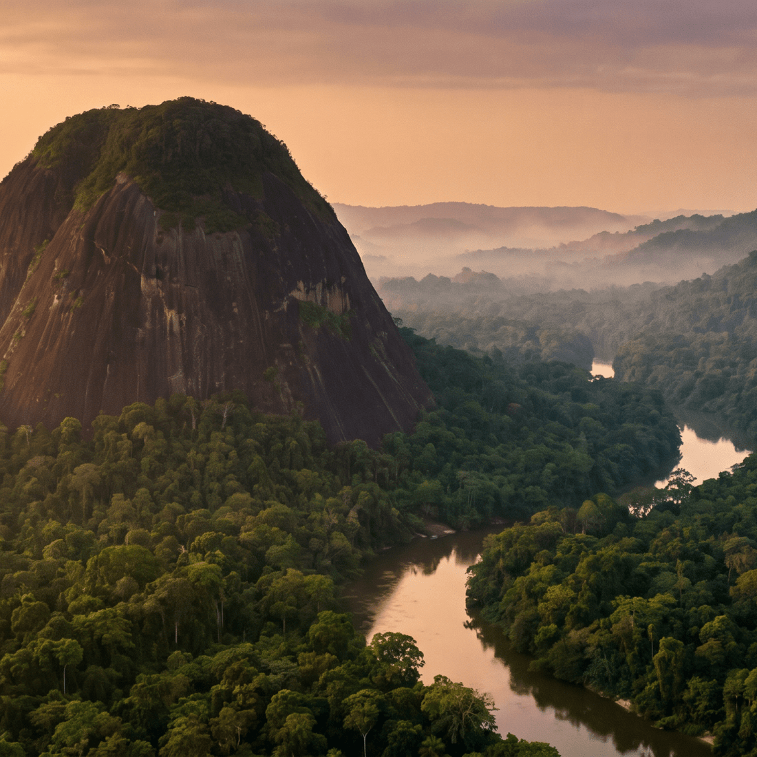 Paisaje de Surinam con cobertura 4G/5G de la eSIM de PuraSIM