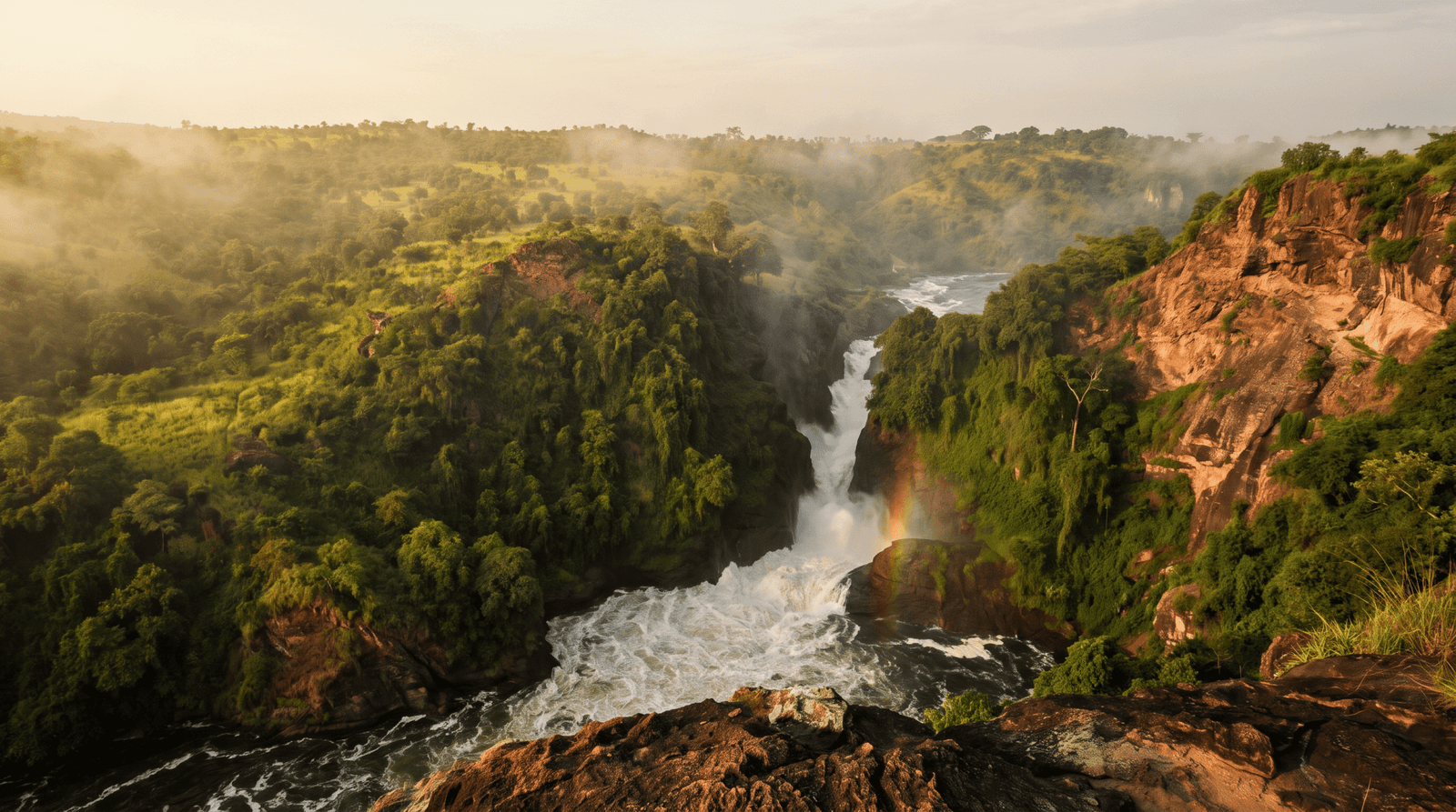 Paisaje de Uganda con cobertura 4G/5G de la eSIM de PuraSIM