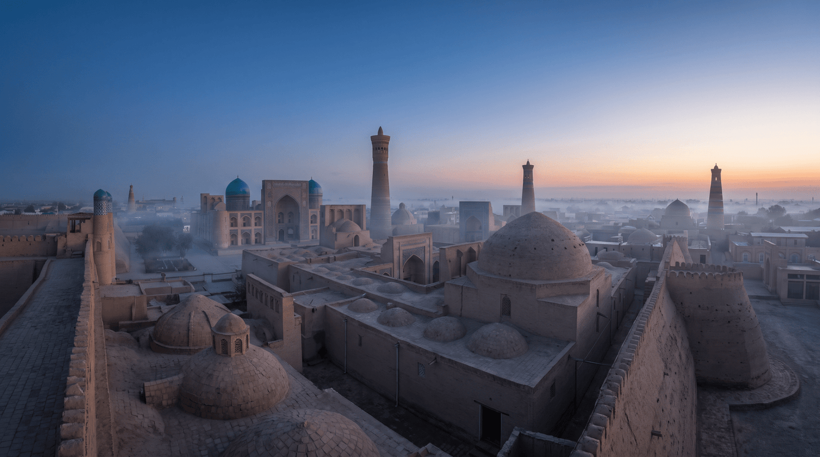 Atardecer en Uzbekistán, conectado con datos móviles sin roaming
