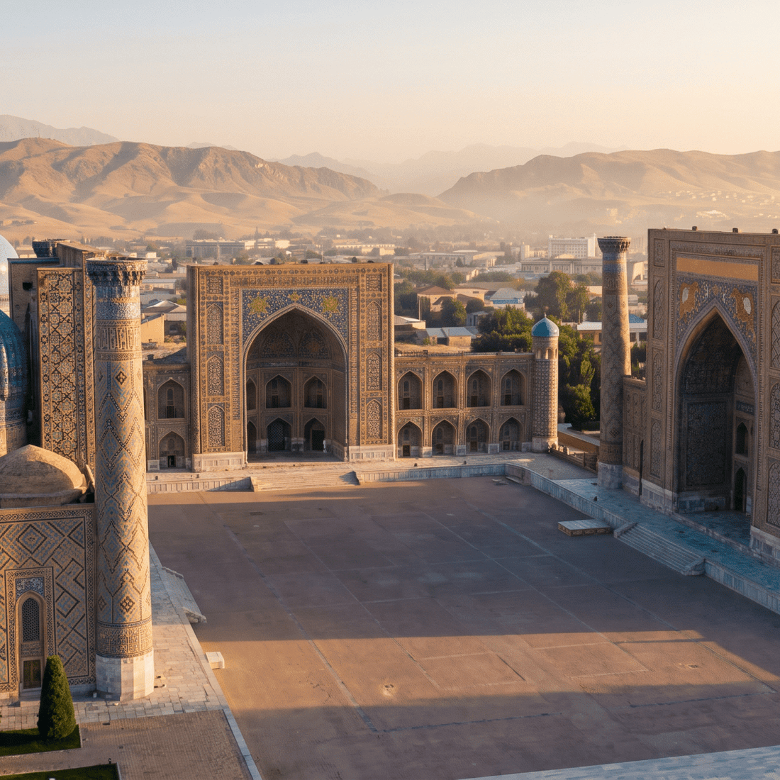 Paisaje de Uzbekistán con cobertura 4G/5G de la eSIM de PuraSIM
