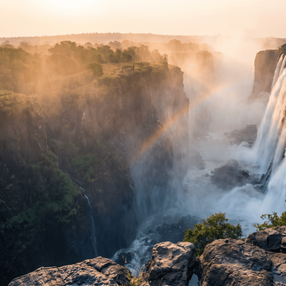 Paisaje de Zambia con cobertura 4G/5G de la eSIM de PuraSIM
