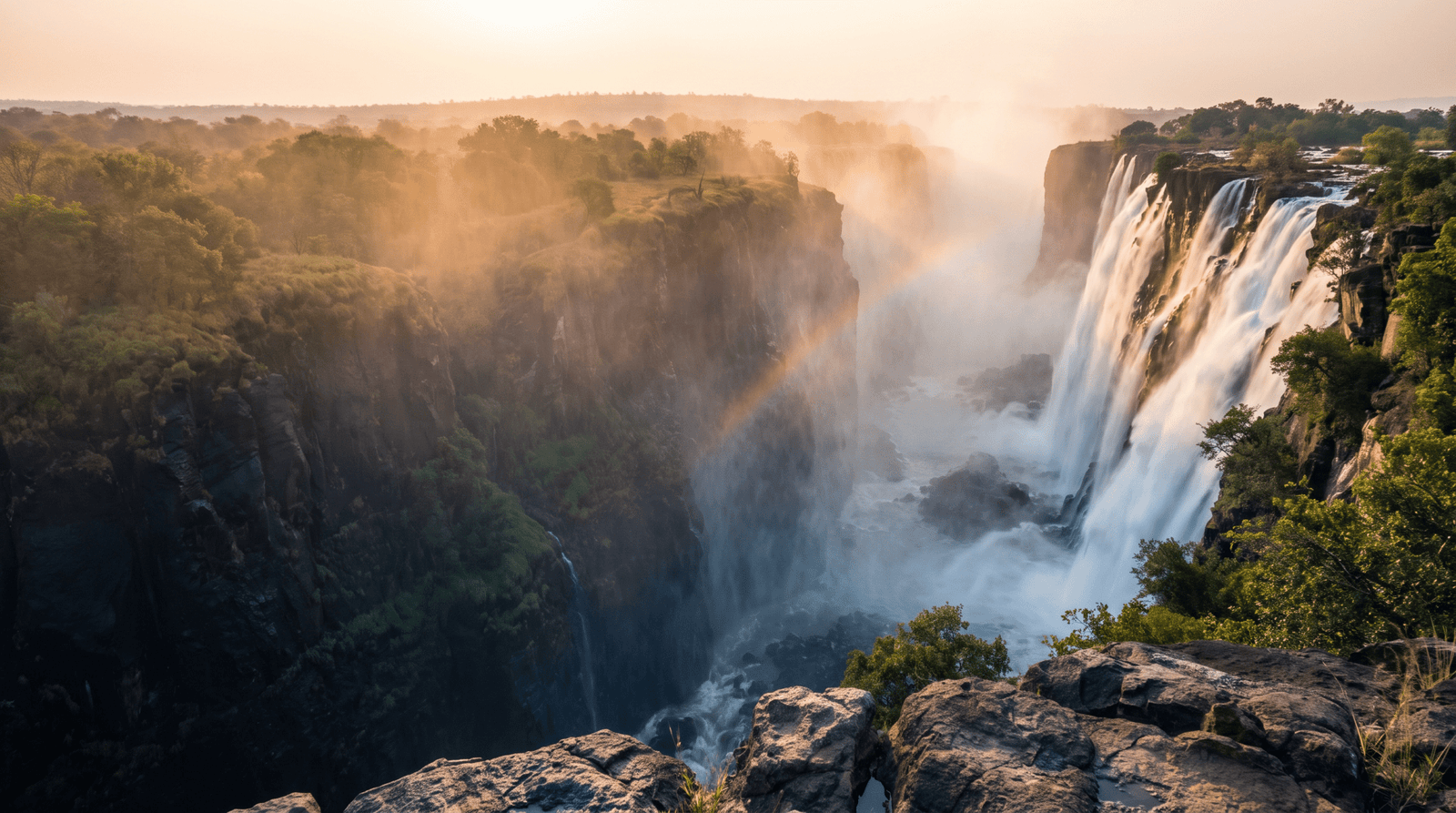 Paisaje de Zambia con cobertura 4G/5G de la eSIM de PuraSIM