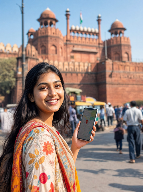 Vista de India para viajeros con eSIM de datos